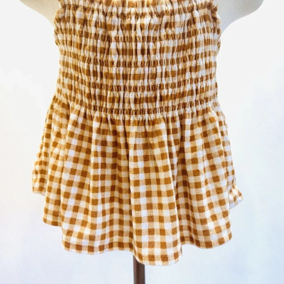 NWT SO Juniors Pullover Terry Cloth Smocked Peplum Plaid Shirred Tank Size XL - Picture 7 of 11